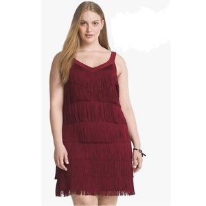 WHBM Red Fringe Dress